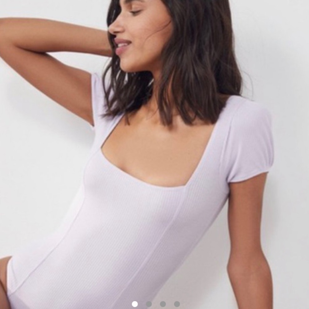 Urban Outfitters: Purple Puff Sleeve Bodysuit